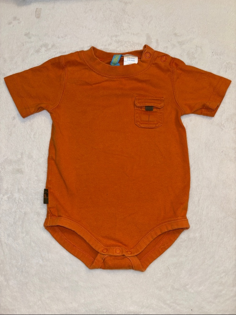 Vintage Gymboree Orange Baby Bodysuit with pocket